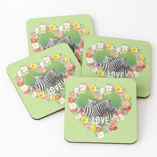 Item preview, Pair of zebras in love / Loving hug / Flowers heart designed and sold by EglesCreations.