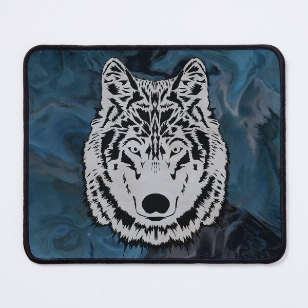 Item preview, Lonesome Linework Wolf on Blue Marble designed and sold by Slydell1.