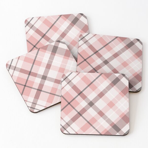 Item preview, Plaid twill pattern in diagonal texture coral and brown designed and sold by STORHAMIDO.