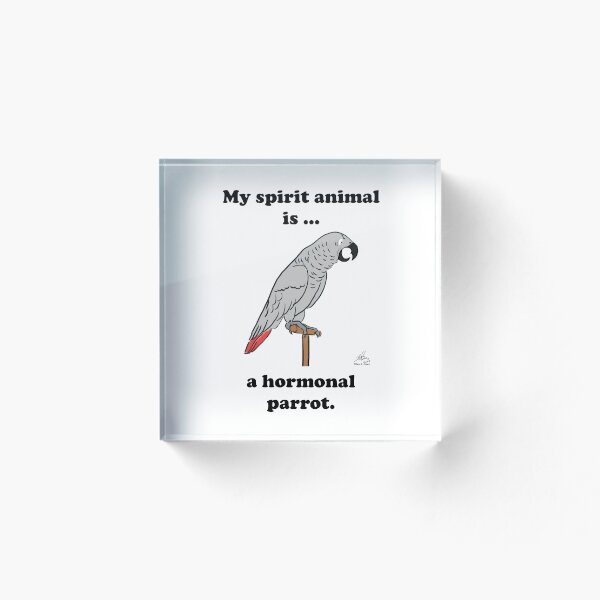 Item preview, Mi espíritu animal es un hombre gris africano loro hormonal designed and sold by Laughing Parrot Studio.