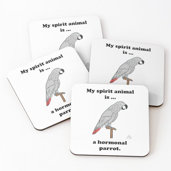 Item preview, My Spirit Animal is a Hormonal Parrot African Grey Man designed and sold by Laughing Parrot Studio.