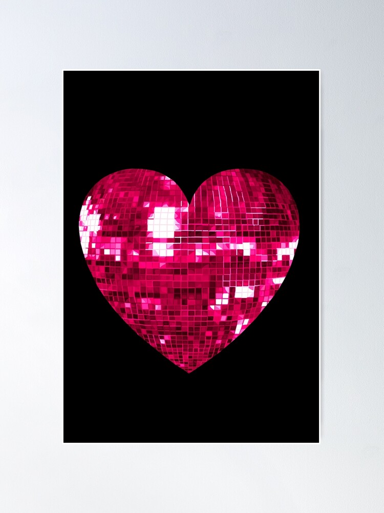 Pink Disco Ball Heart