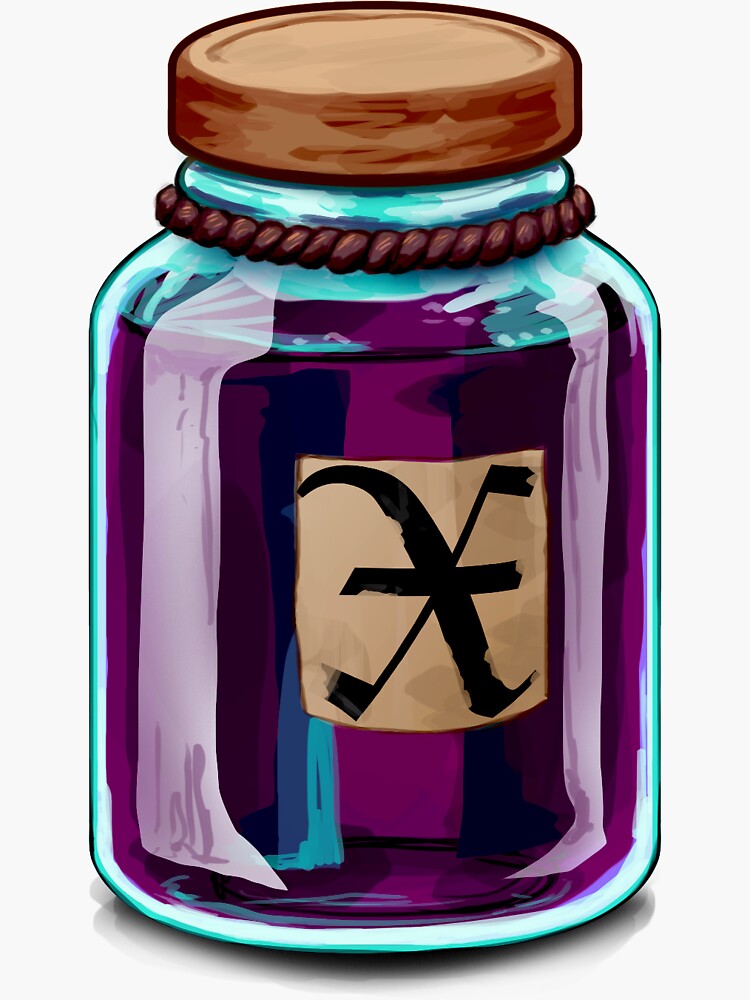"X potion" Sticker by esndesign Redbubble