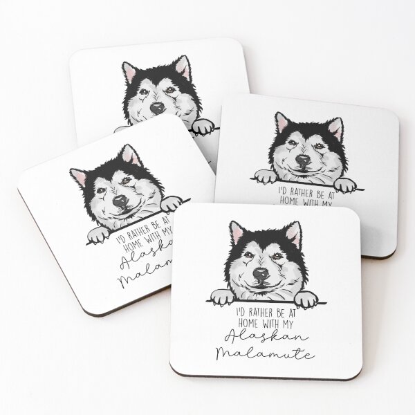 Artikelvorschau, Ich wäre lieber zu Hause bei meinem Alaskan Malamute entworfen und verkauft von Little Fuzz Shop.