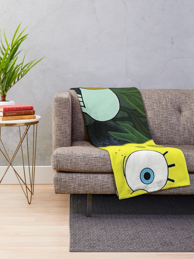 "SpongeBob SquarePants Squidward Tentacles Butt Meme" Throw Blanket by