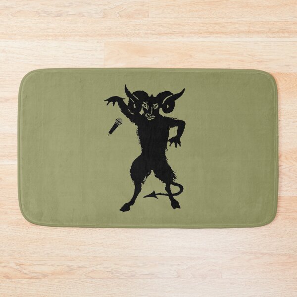 Item preview, Demon horned goat (black) mic drop funny designed and sold by SolidEarthArt.