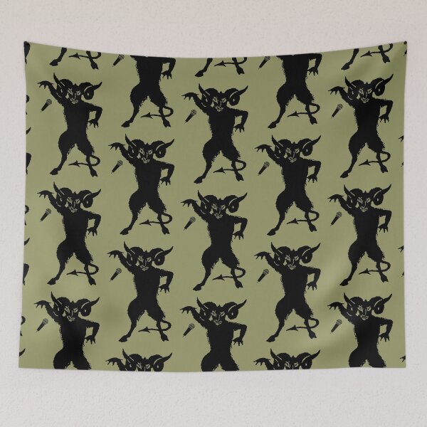Item preview, Demon horned goat (black) mic drop funny designed and sold by SolidEarthArt.