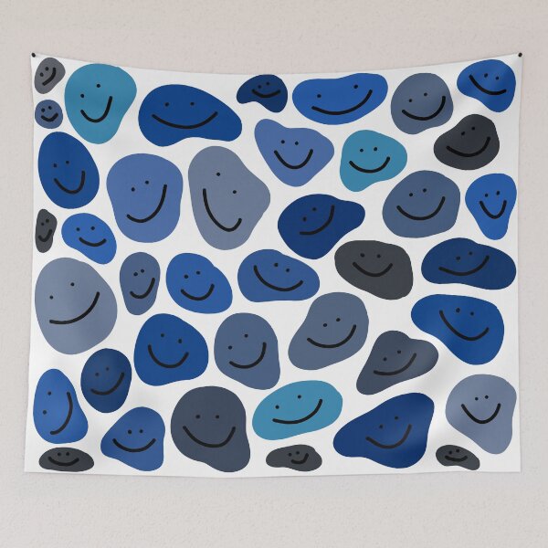 Item preview, Blue and Grey Smiley Faces :) designed and sold by abbeygfrerer.