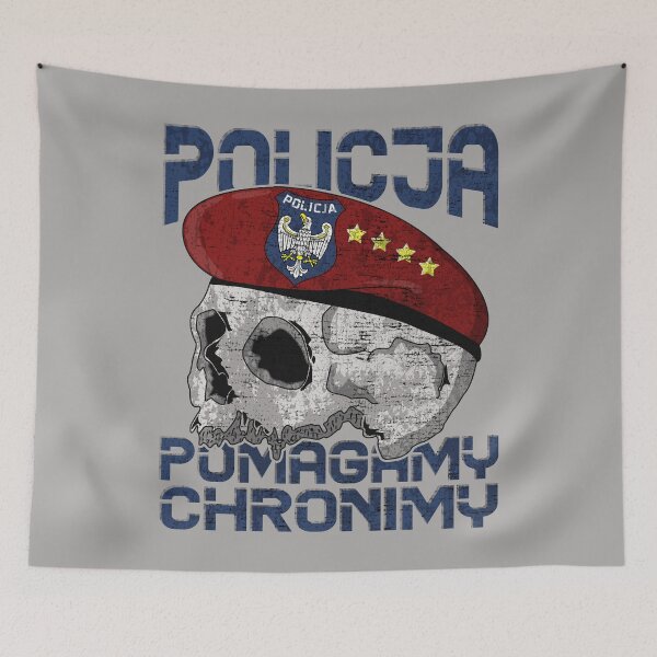 Item preview, Polish Police Poland Skull Policja #1696 designed and sold by Rare-Militia.