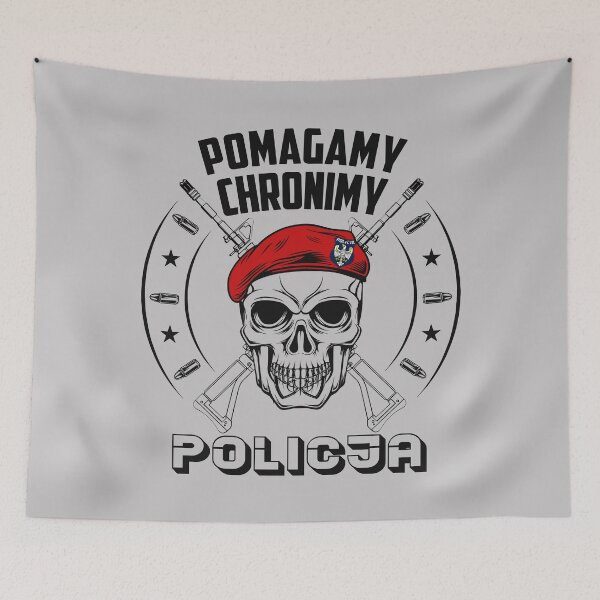Item preview, Polish Police Poland Skull Policja #1697 designed and sold by Rare-Militia.