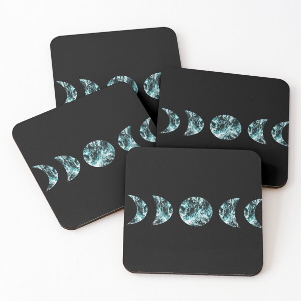 Item preview, Moon Phases Ocean (black background) designed and sold by Yellow-Eyes.