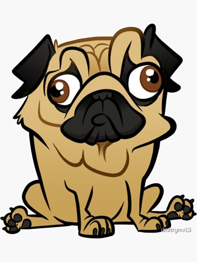 "Funny mopsy" Sticker by dmitrymv13 Redbubble