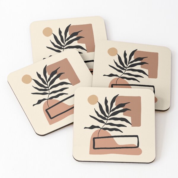 Item preview, Minimal Modern  Abstract Shapes  leave  Warm Tones  Design designed and sold by zedonee.