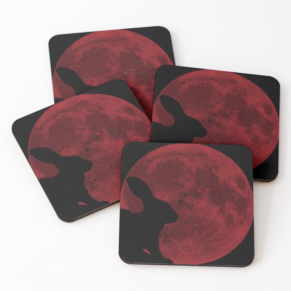 Item preview, Minimalistic Red Moon Bunny  Rabbit - Bunny Moon designed and sold by pelagio.