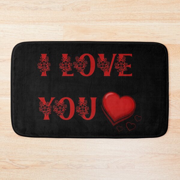 Item preview, I love you with hearts on Black BG designed and sold by LoloTrends.