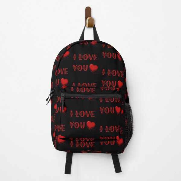 Item preview, I love you with hearts on Black BG designed and sold by LoloTrends.