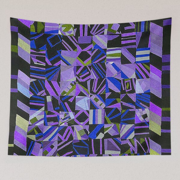 Item preview, Copy of quilt, crazy Amish quilt, geometric pattern, Pennsylvannia Dutch quilt, Lancaster PA designed and sold by Nostrathomas66.