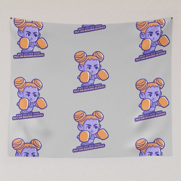 Item preview, When Life Gets Tough, Put On Boxing Gloves Cute Girl designed and sold by Cute-Jory-Store.