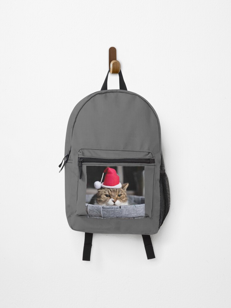 Thumbnail 1 of 3, Backpack, Christmas cat  designed and sold by Rashkin.