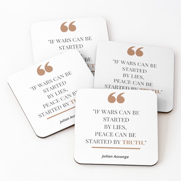 Item preview, Julian Assange: If wars can be started by lies, peace can be started by truth.  designed and sold by Giovanni's  Brown Quotes.