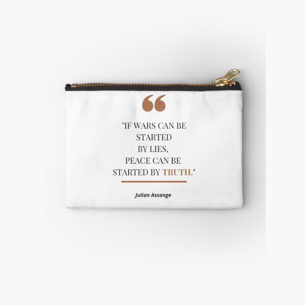 Item preview, Julian Assange: If wars can be started by lies, peace can be started by truth.  designed and sold by Giovanni's  Brown Quotes.