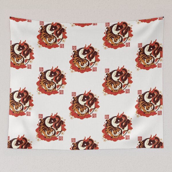 Item preview, Yin and yang tiger and dragon designed and sold by NemiMakeit.
