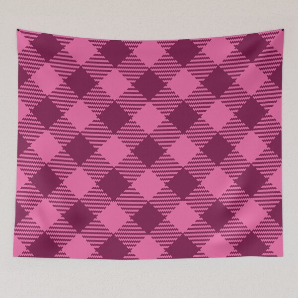 Item preview, Retro Valentine's gingham diagonal check burgundy pink pattern designed and sold by Dana Du.