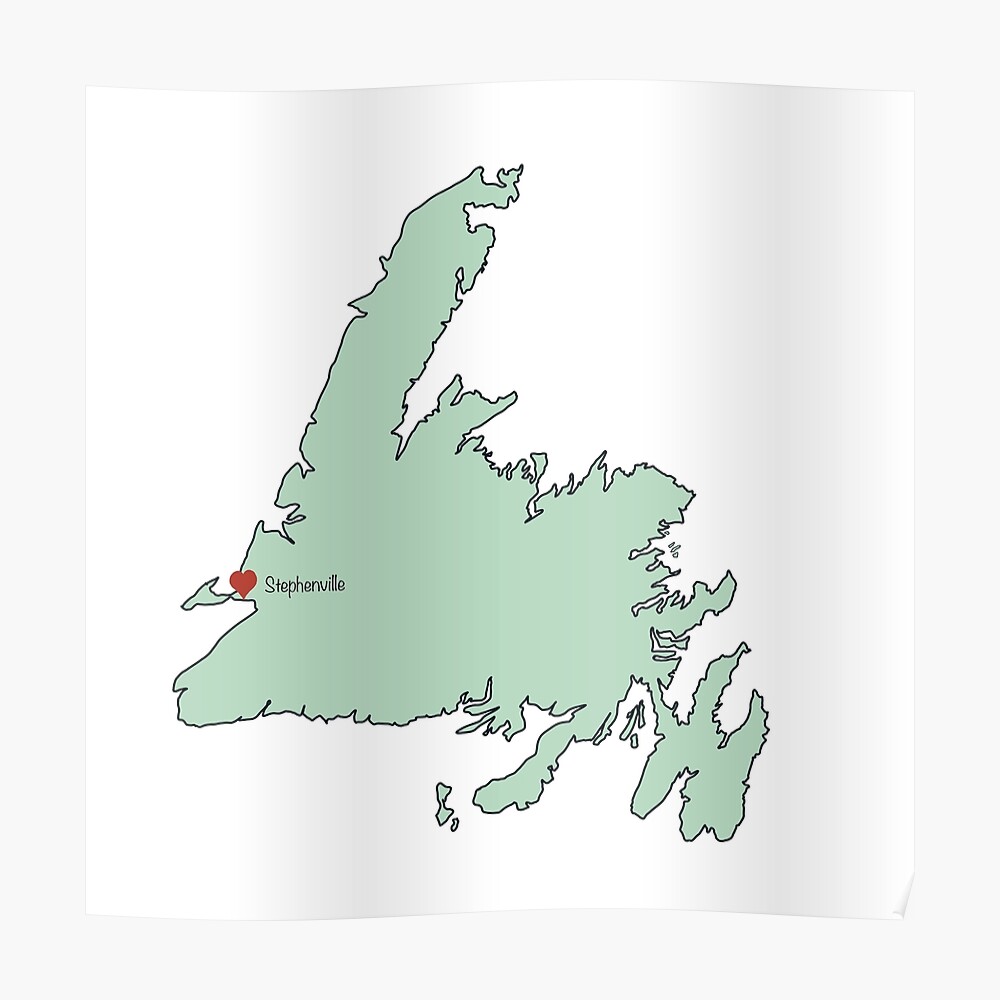 Map Of Stephenville Nl Stephenville, Newfoundland, Canada. Love My City Map." Sticker By 2187Art |  Redbubble