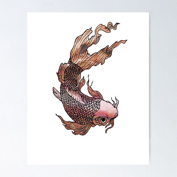 Lunarable Koi Fish Tapestry, Tattoo Styled Drawing of Angry of The Japan  Culture, Fabric Wall Hanging Decor for Bedroom Living Room Dorm, 30 X 45