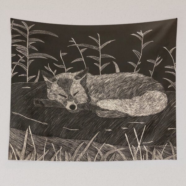 Item preview, Fox on Rock Scratchboard designed and sold by newyearsday13.