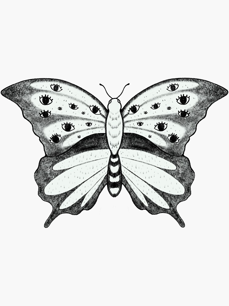 "Butterfly Buttereye Spooky Butterfly Eyes on wings" Sticker by CaptainKerrigan Redbubble