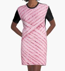 Rosa Garn T-Shirt Kleid