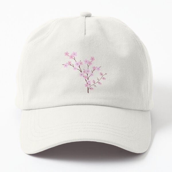 Embroidered Cherry Blossom Dad Hat