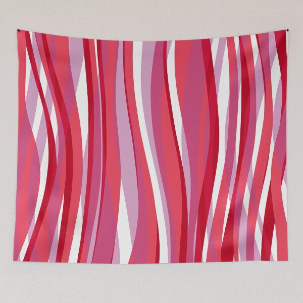 Artikelvorschau, Abstract Waves Stripes Pattern #4 Fluorescent Pink entworfen und verkauft von bubblyshades.