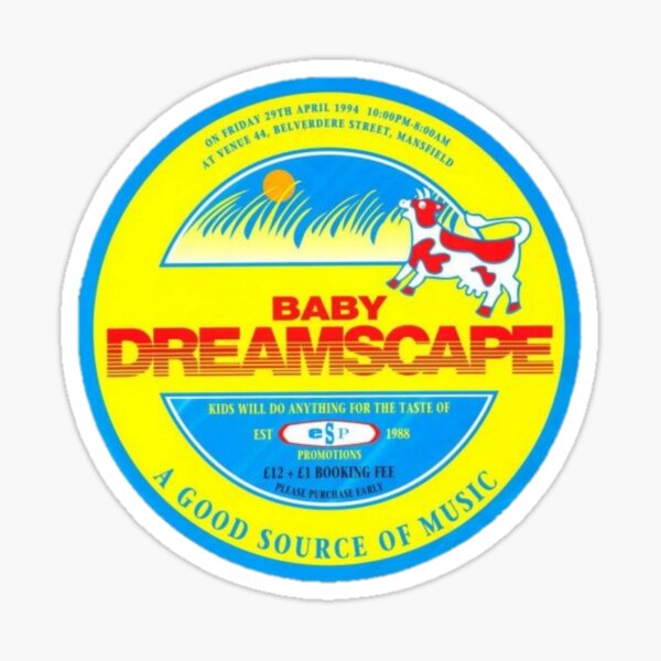 Dreamscape old school rave flyer Sticker