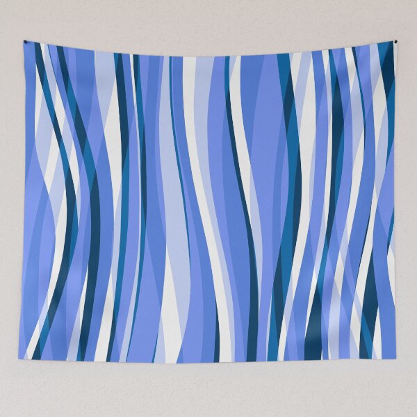 Artikelvorschau, Abstract Waves Stripes Pattern #5 Fluorescent Blue entworfen und verkauft von bubblyshades.