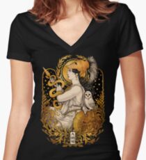 PALLAS ATHENA Women's Fitted V-Neck T-Shirt