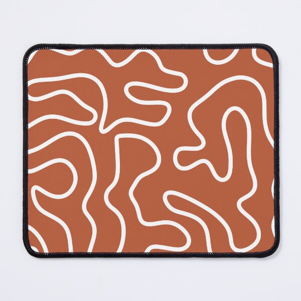 Item preview, Squiggle Maze Minimalist Abstract Pattern in Clay Rust Terracotta designed and sold by kierkegaard.