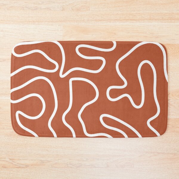 Item preview, Squiggle Maze Minimalist Abstract Pattern in Clay Rust Terracotta designed and sold by kierkegaard.