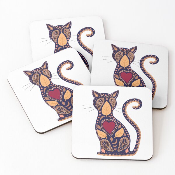 Item preview, Kitty Cat Folk Art Style  designed and sold by EmyBeeDesigns.