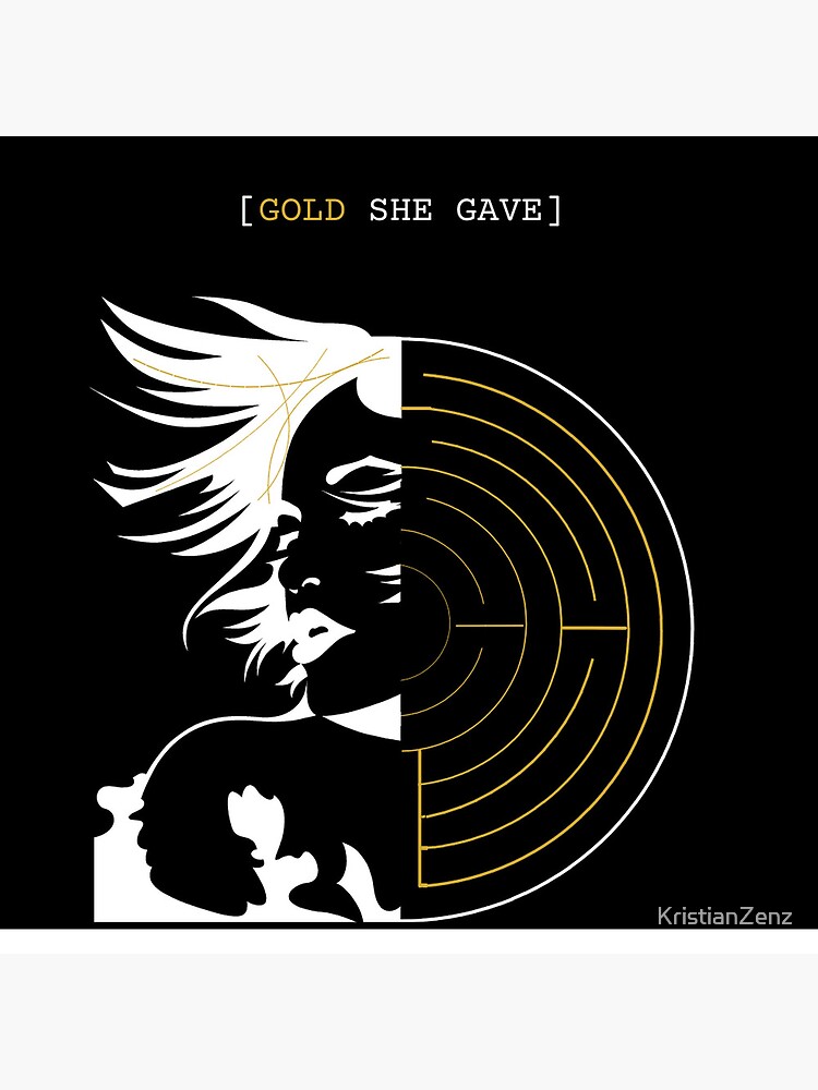 Thumbnail 5 of 5, Coasters (Set of 4), Kristian Zenz: GOLD SHE GAVE labyrinth designed and sold by KristianZenz.