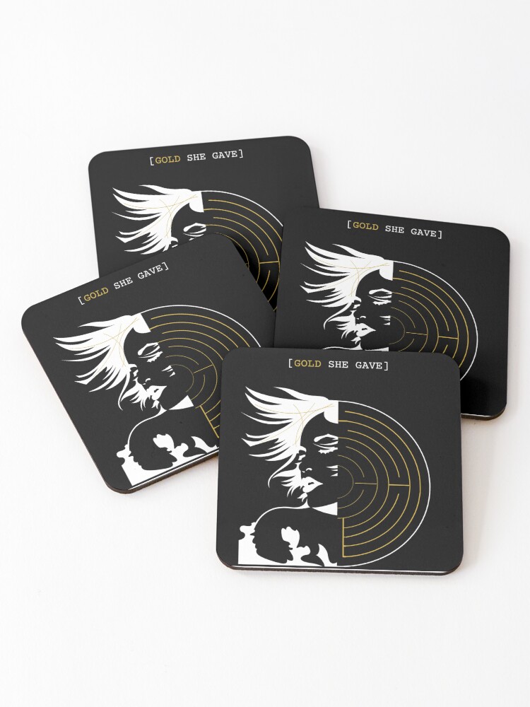 Thumbnail 1 of 5, Coasters (Set of 4), Kristian Zenz: GOLD SHE GAVE labyrinth designed and sold by KristianZenz.