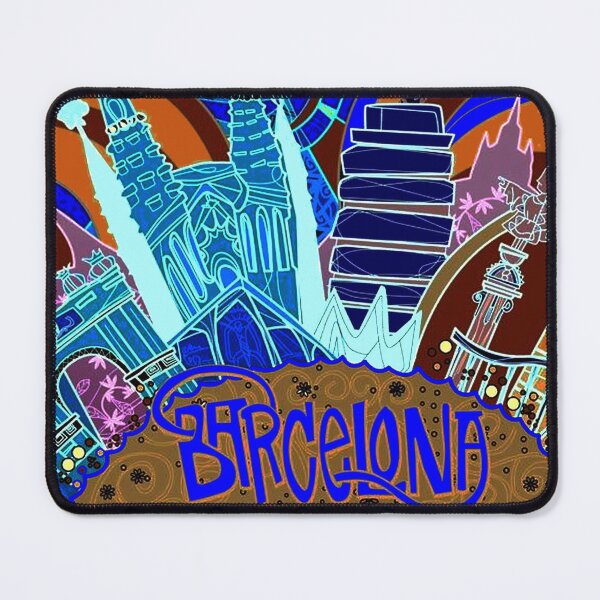 Item preview, BARCELONA SPAIN : Abstract Psychedelic Travel and Tourism Advertising Print designed and sold by posterbobs.