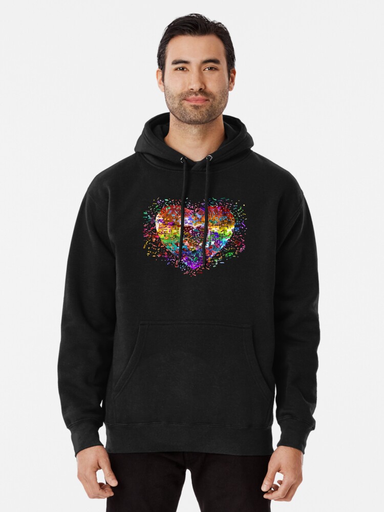 Shattered Rainbow Disco Ball Heart | Pullover Hoodie