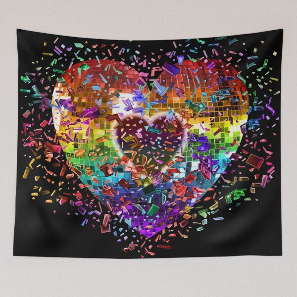 Item preview, Shattered Rainbow Disco Ball Heart designed and sold by Deborah Camp.