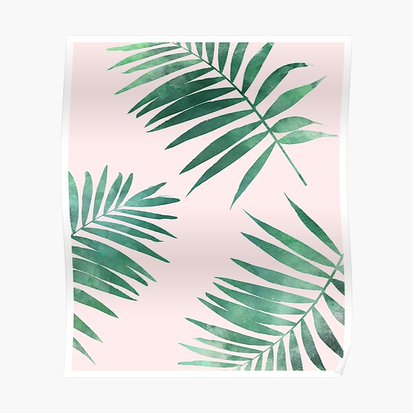 Tropical leaves pattern print Poster