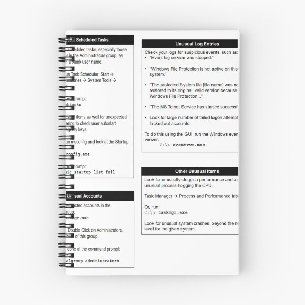 Item preview, Windows Intrusion Cheat Sheet designed and sold by SecurityPanda.