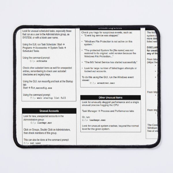 Item preview, Windows Intrusion Cheat Sheet designed and sold by SecurityPanda.