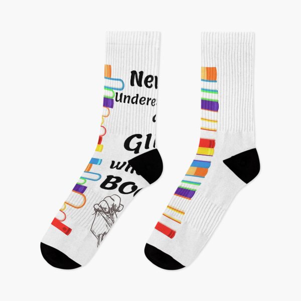 Item preview, NEVER UNDERESTIMATE A GIRL WHO LOVES BOOKS designed and sold by Innovational.