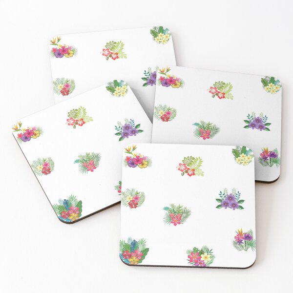 Item preview, Mixed Tropical Flowers, Hibiscus Flowers, Palm Tree Leaves, Exotic Plants designed and sold by silviaol.